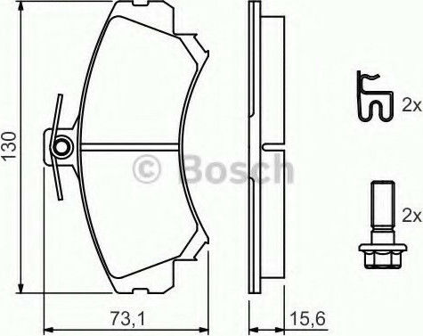 Bosch Brake Pad Front 4pcs for Mitsubishi Carisma / Colt / Space Star Smart ForFour Volvo S40 / V40