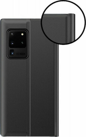 Powertech Buchen Sie Synthetisches Leder Schwarz (Galaxy A02s)