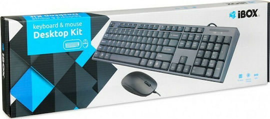 iBox Desktop KIT Pro Σετ Πληκτρολόγιο & Ποντίκι Αγγλικό US
