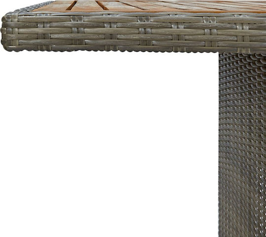 Masa pentru spații exterioare Rattan cu suprafață din lemn CAFE 200x100x74buc