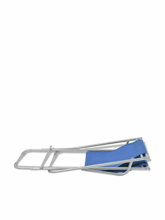 Sezlonguri Metalică cu Brațe & Albastru Material 2buc 69x61x94cm