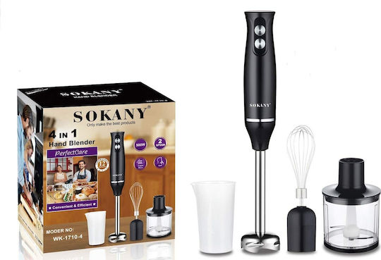 Sokany WK-1710-4 Ραβδομπλέντερ με Ανοξείδωτη Ράβδο 500W Μαύρο