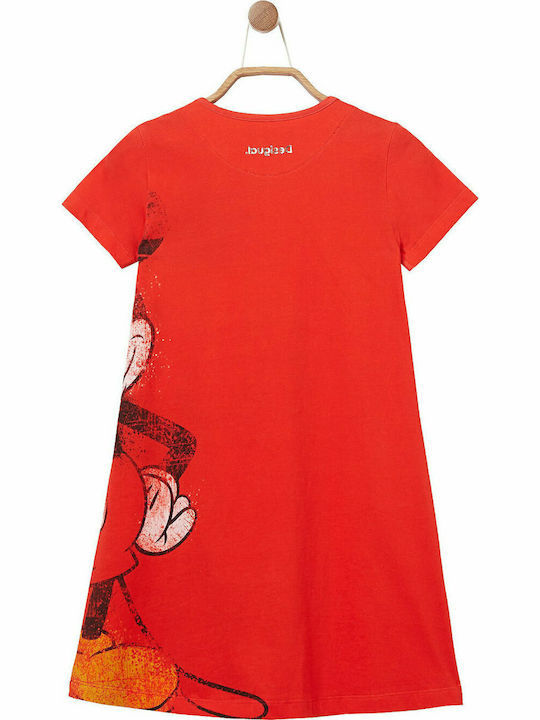 Mickey Mouse Παιδικό Φόρεμα Κοντομάνικο Πορτοκαλί