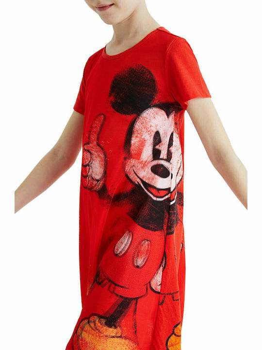 Mickey Mouse Παιδικό Φόρεμα Κοντομάνικο Πορτοκαλί