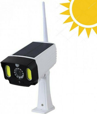 Solar Dummy Surveillance Bullet Camera White με Λαμπάκι LED