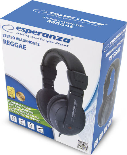 Esperanza Reggae Ενσύρματα Over Ear Ακουστικά Μαύρα