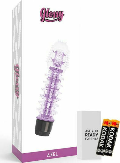 Glossy Axel Vibrator Κλασικός Δονητής 14cm Purple