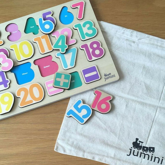 Wooden Kids Peg Puzzle Numbers 23pcs Jumini