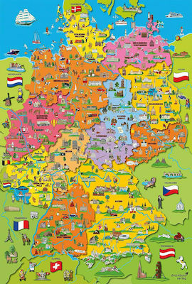 Kids Puzzle Map of Germany for 8++ Years 200pcs Schmidt Spiele