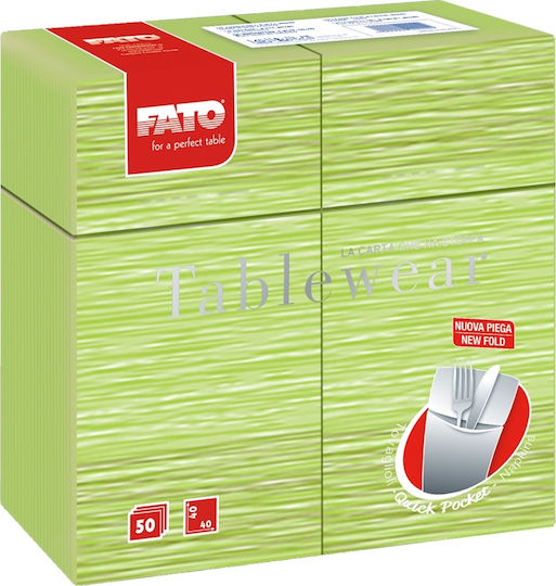 Fato Airlaid Utensil Case Green 40x40cm 40pcs