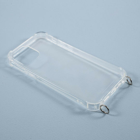 Shockproof Umschlag Rückseite Silikon 1mm mit Band Transparent (iPhone 12 Pro Max) EDA00829403B