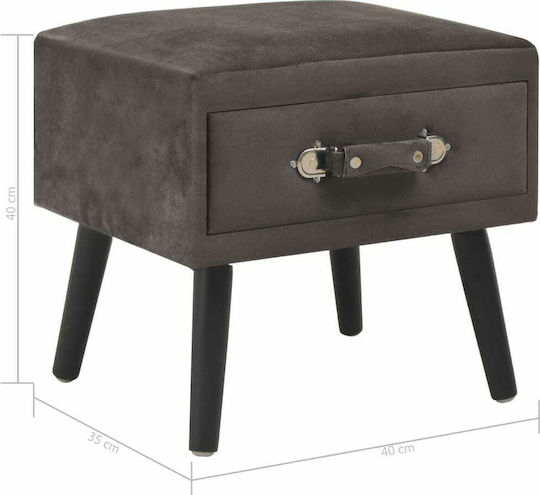 Bedside Tables with Fabric Cover 2pcs Γκρι 40x35x40cm