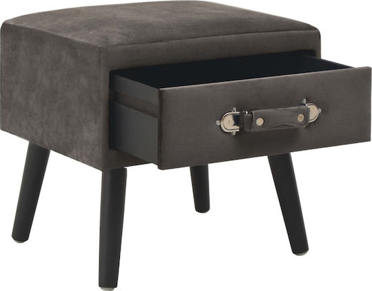 Bedside Tables with Fabric Cover 2pcs Γκρι 40x35x40cm