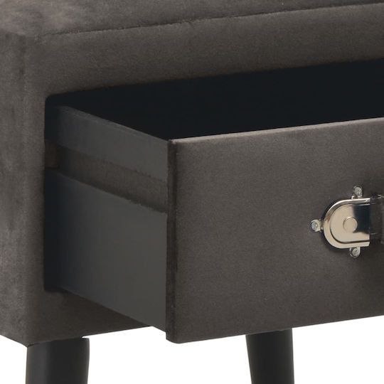 Bedside Tables with Fabric Cover 2pcs Γκρι 40x35x40cm