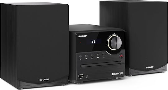 Sharp Ηχοσύστημα 2.0 XLB512 XLB512BK 45W με CD / Digital Media Player και Bluetooth Μαύρο