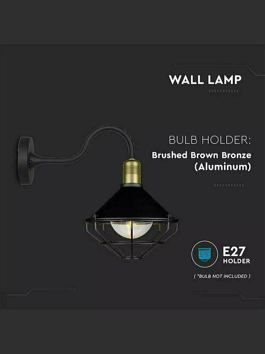 V-TAC Wall-Mounted Outdoor Hat Light E27 IP65 25x36.5x42εκ.
