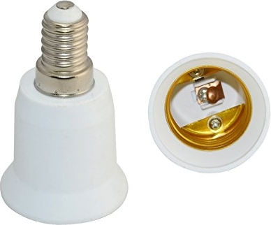 GloboStar Socket Adapter from E14 to E27 in White color Set 1pcs 78974