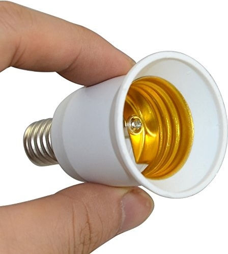 GloboStar Socket Adapter from E14 to E27 in White color Set 1pcs 78974
