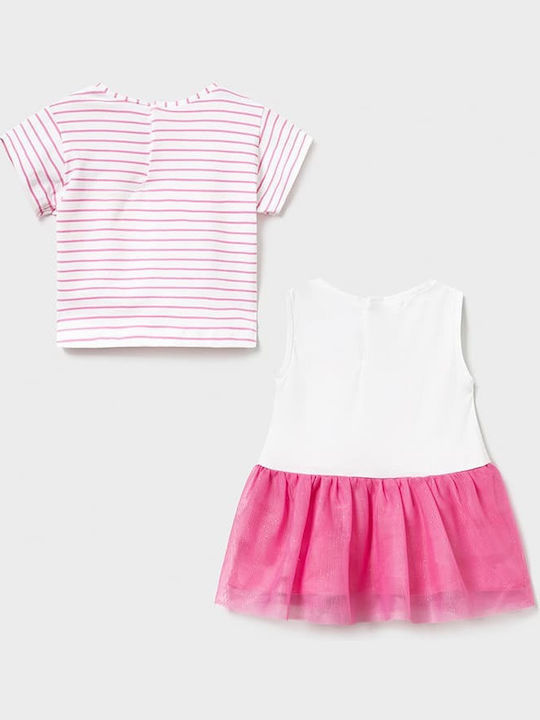 Mayoral Kids Dress Set with Blouse Sleeveless Pink