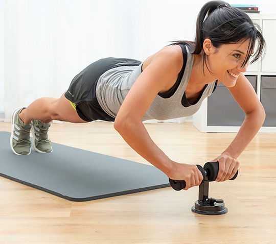 InnovaGoods Core Up V0103172 Abdominal Sit Up Assistant Black with Anti-Slip Handles & Suction Cup