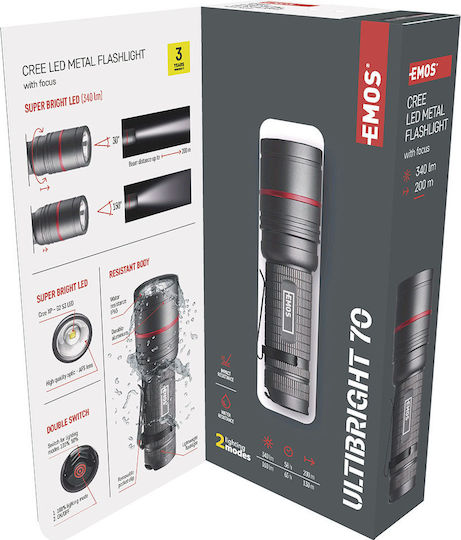 Cree Φακός LED IP65 με Μέγιστη Φωτεινότητα 340lm
