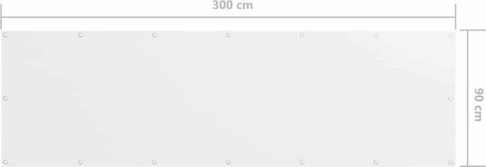 vidaXL Rectangular Shade Divider White in Roll With Hoop & with PU Coating 0.9x3m made of Oxford fabric