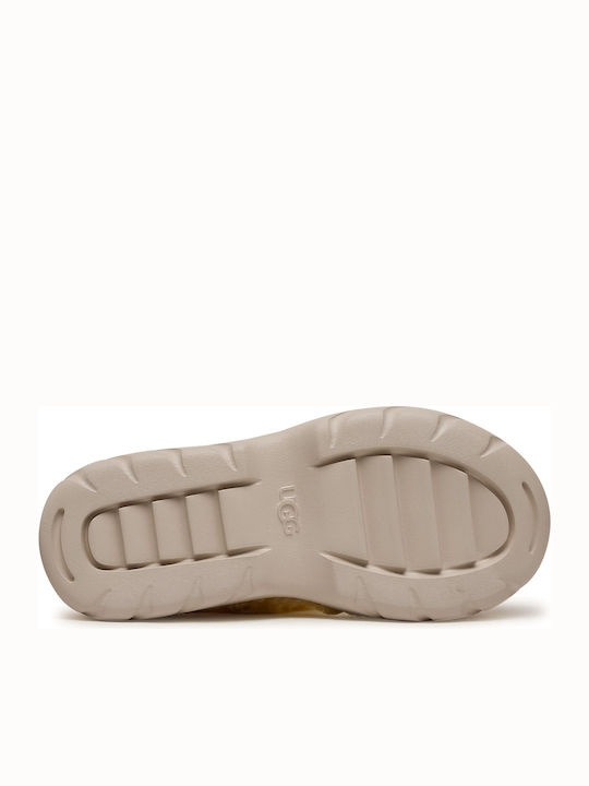 Fluff Sugar Flache Sandalen für Damen Flatforms in Gelb Farbe