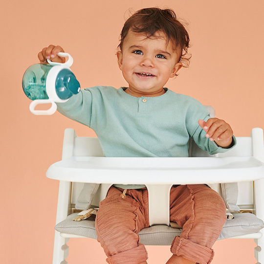 Mepal Educational Sippy Cup Plastic with Handles Turquoise for 6m+m+ 200ml
