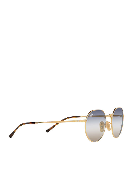 Ray Ban Jack Unisex Sonnenbrille mit Gold Metall Gestell und Mehrfarbig Verlaufsfarbe Linse RB3565 001/GD