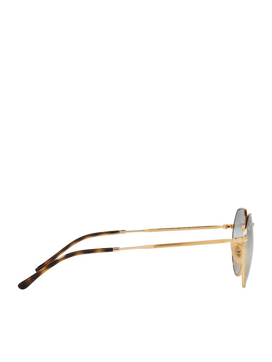 Ray Ban Jack Unisex Sonnenbrille mit Gold Metall Gestell und Mehrfarbig Verlaufsfarbe Linse RB3565 001/GD