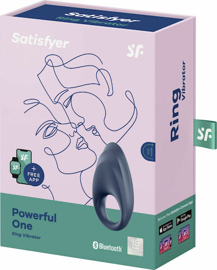 Satisfyer Powerful One App Controlled Cock Ring Vibrating Cock Ring Cock Albastru