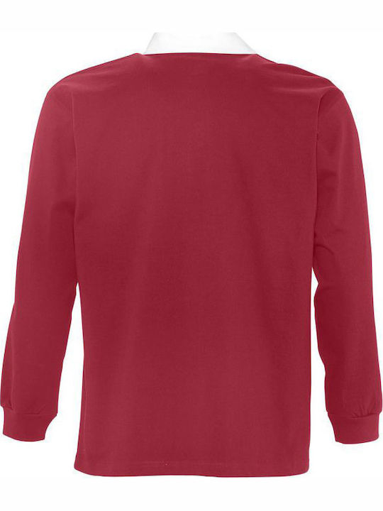 Sol's Pack Men's Long Sleeve Promotional Blouse Carmine Red / White 11313-155