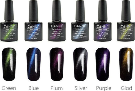 Canni Halb-permanenter Nagellack 02 Blue Katzenauge 7.3ml 1Stück