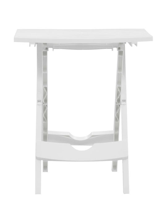 Outdoor Dinner Foldable Polypropylene Table White 45.5x38.5x50cm