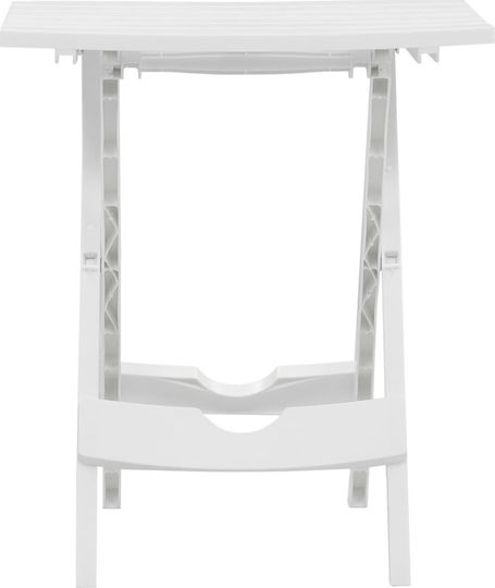Outdoor Dinner Foldable Polypropylene Table White 45.5x38.5x50cm