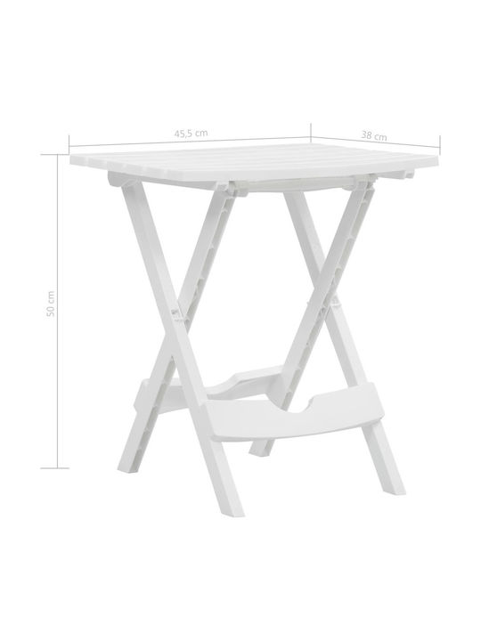 Outdoor Dinner Foldable Polypropylene Table White 45.5x38.5x50cm