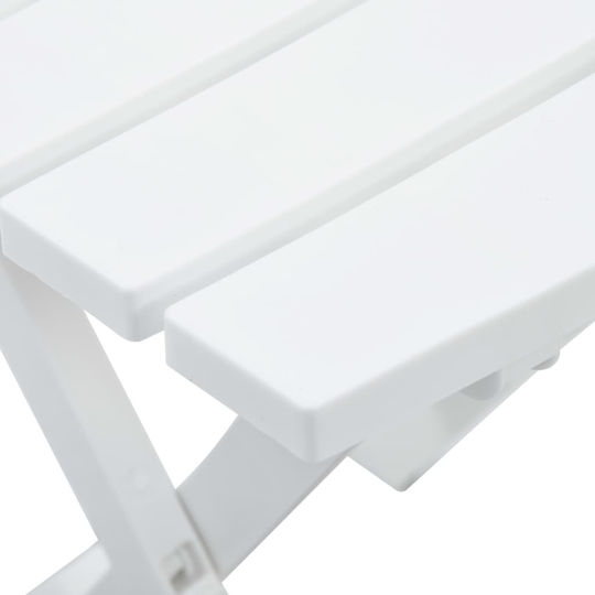 Outdoor Dinner Foldable Polypropylene Table White 45.5x38.5x50cm