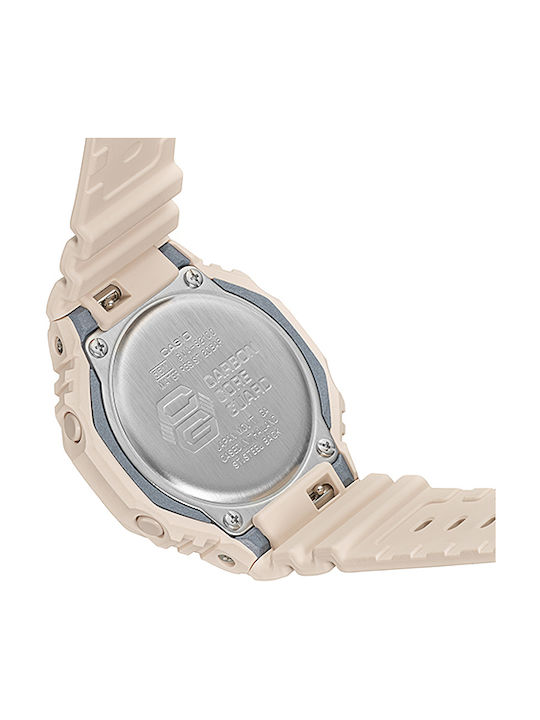Casio G-shock Women's Watch Chronograph with Beige Rubber Strap