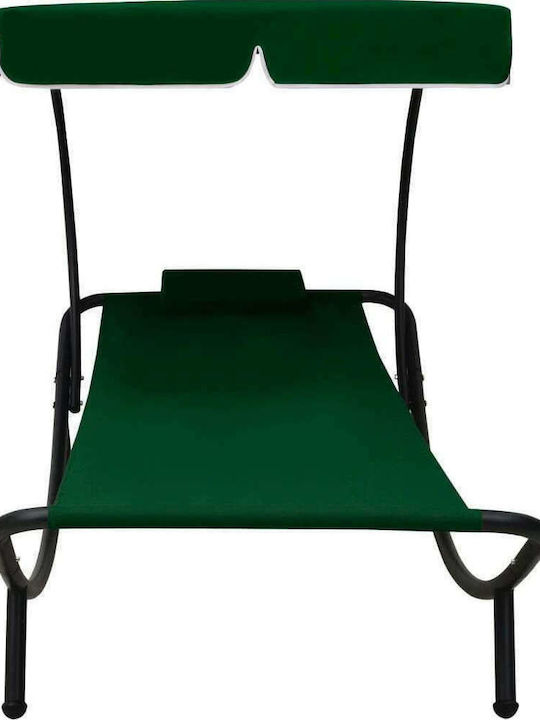 Liegestuhl Metallisch mit Textilene-Stoff & Sonnenschirm 200x90x112cm.