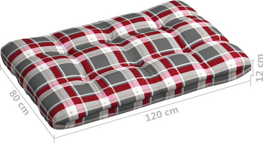 vidaXL Pernă pentru Canapea de Paletă Red Plaid 120x80cm. 314421