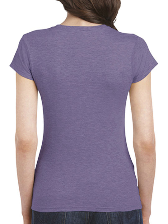 Gildan 64000L Γυναικείο Διαφημιστικό T-shirt Κοντομάνικο Heather Purple