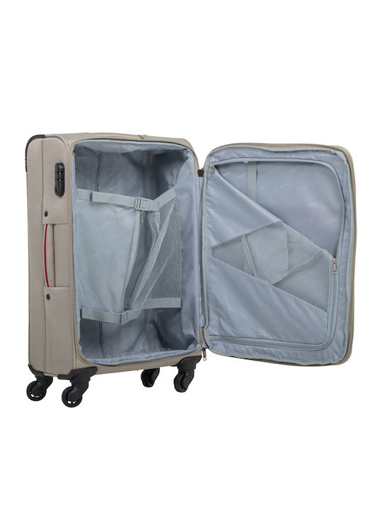 Diplomat Medium The Athens Collection Medium Fabric Blue Suitcase With 4 Wheels Height 68cm