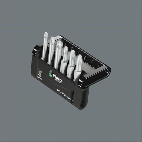 Wera Bit-Check 6 Universal 2 Set 6 Screwdriver Bits Cross / Star/Torx