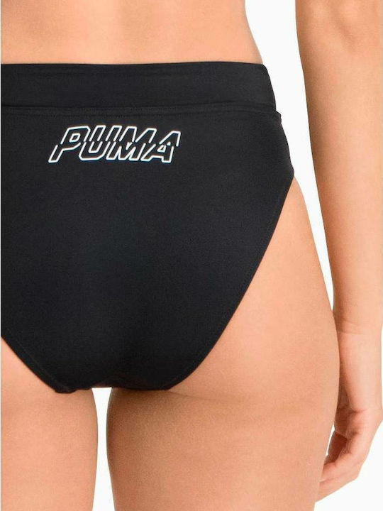 Bikini Slip Hohe Taille Schwarz