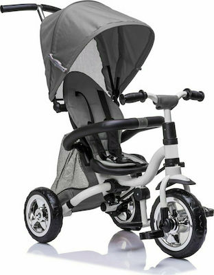 Fun Baby Kids Tricycle Foldable With Sunshade, Storage Basket & Push Handle for 18+ Months Gray