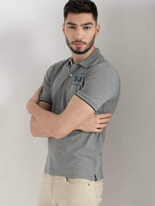 La Martina Herren Kurzarmshirt Polo Gray