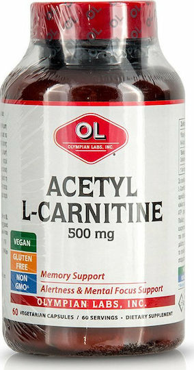 Olympian Labs Acetyl L-Carnitine 500мг 60 вегетариански капсули 60 капси