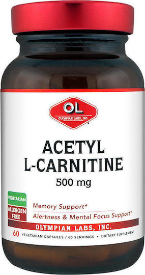 Olympian Labs Acetyl L-Carnitine 500мг 60 вегетариански капсули 60 капси