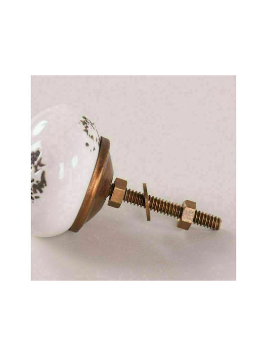 Synchronia Antique Knob Furniture made of Ceramic in White Color D40mm LI-388A-4042 1pcs