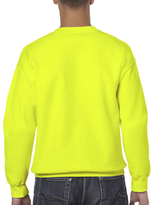 Gildan 18000 Men's Long Sleeve Promotional Sweatshirt Safety Green